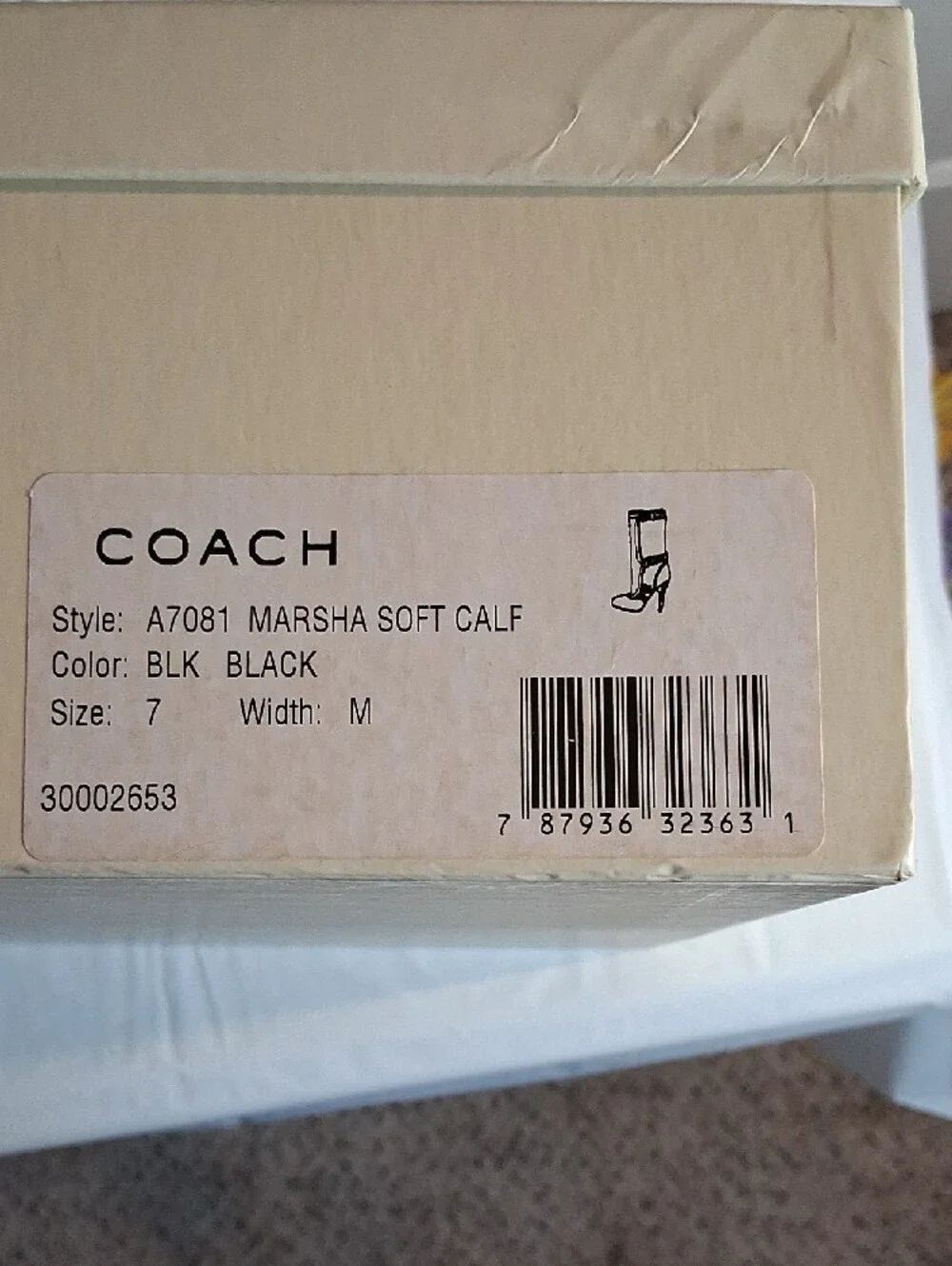Coach Black Leather Mid-Calf Buckle Heel Boots